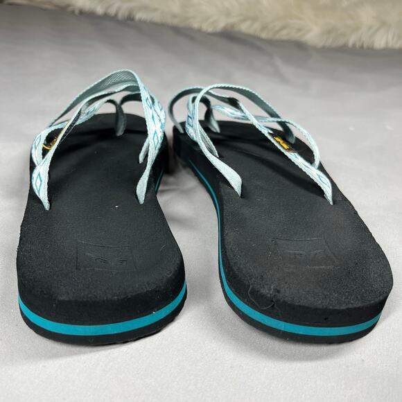 Teva Olowahu Flip-Flops Sandals Womens Size 10 Blue Pattern Comfort Slip On - Picture 5 of 10